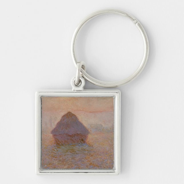 Claude Monet | Grainstack, Sun in the Mist Keychain (Front)