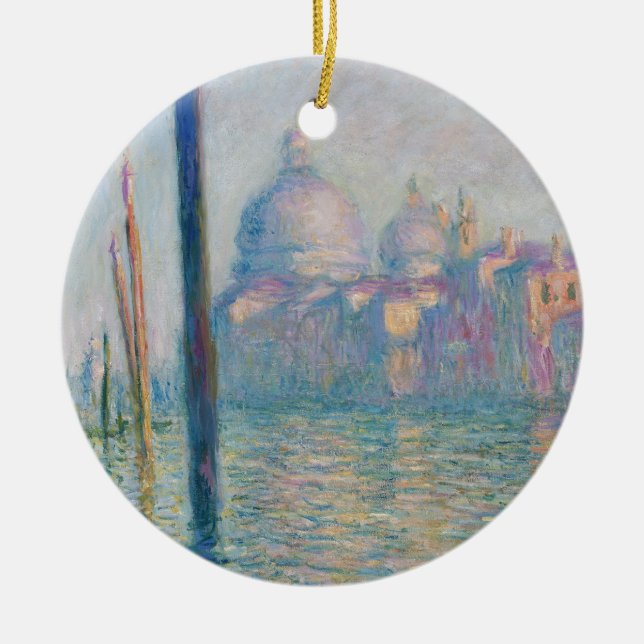 Claude Monet Grand Canal Venice Italy Travel Ceramic Ornament (Front)