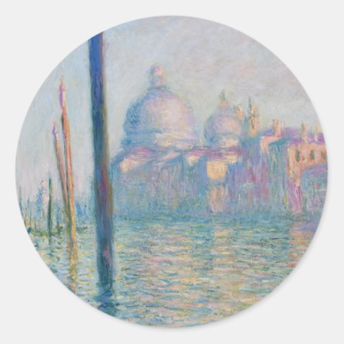 Claude Monet Grand Canal Venice Italy Travel Classic Round Sticker