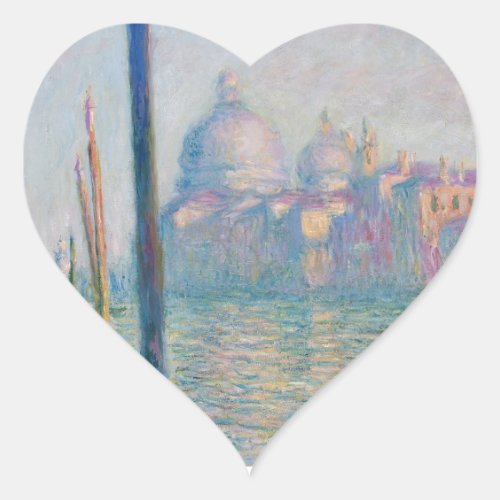 Claude Monet Grand Canal Venice Italy Travel Heart Sticker