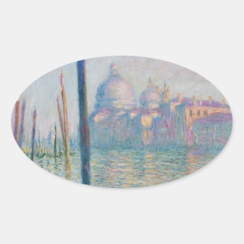 Claude Monet Grand Canal Venice Italy Travel Oval Sticker