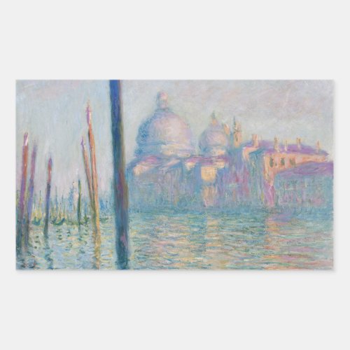 Claude Monet Grand Canal Venice Italy Travel Rectangular Sticker