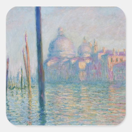 Claude Monet Grand Canal Venice Italy Travel Square Sticker