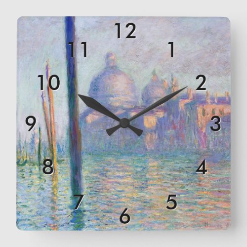 Claude Monet _ Grand Canal Venice Square Wall Clock