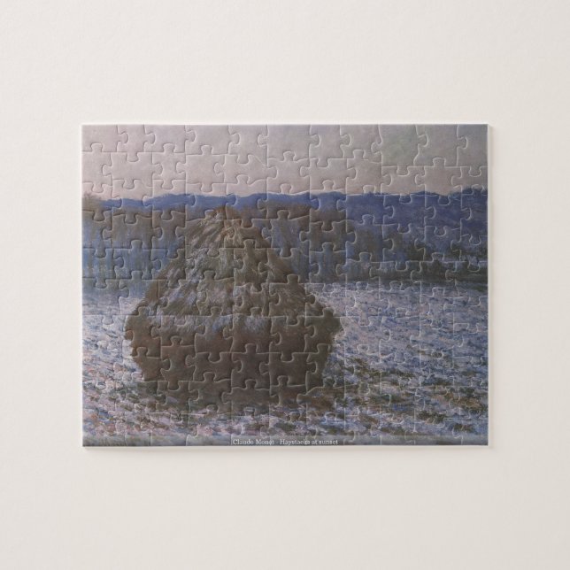 Claude Monet - Haystacks at sunset puzzle (Horizontal)