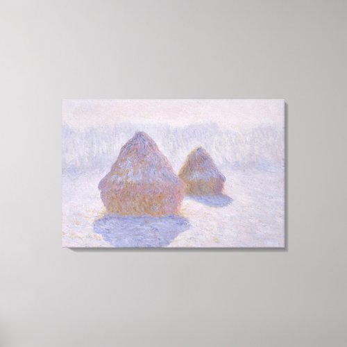 Claude Monet  Haystacks Effect of Snow and Sun Canvas Print