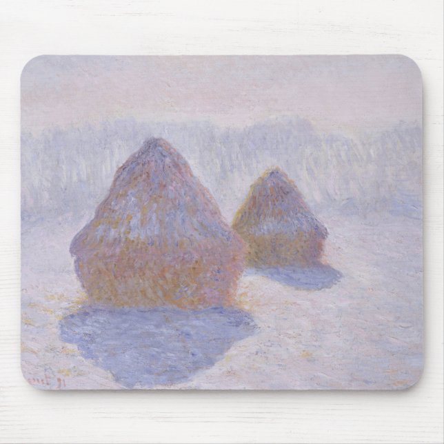 Claude Monet | Haystacks Effect of Snow and Sun Mouse Pad (Front)