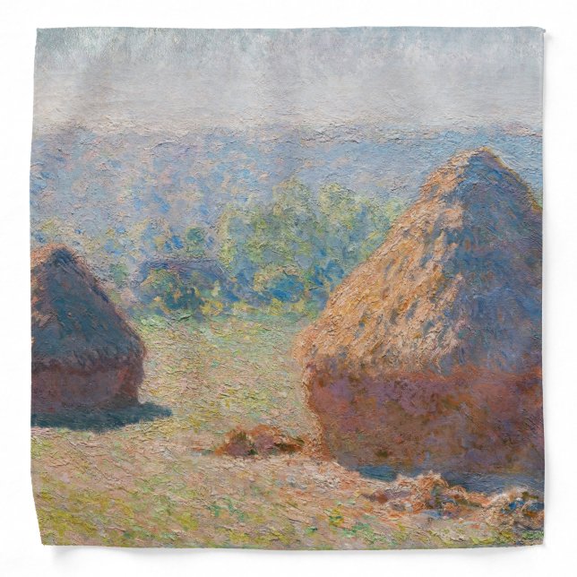 Claude Monet - Haystacks, end of Summer Bandana (Front)