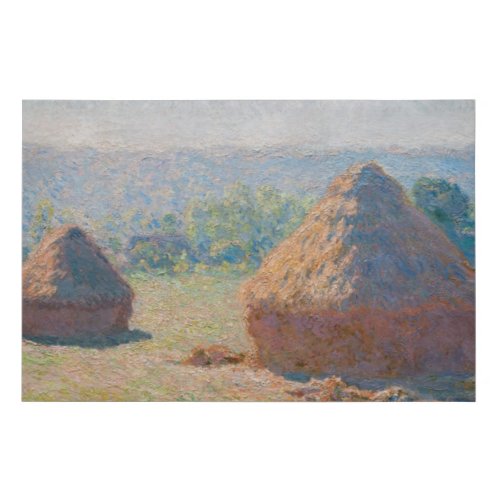 Claude Monet _ Haystacks end of Summer Faux Canvas Print