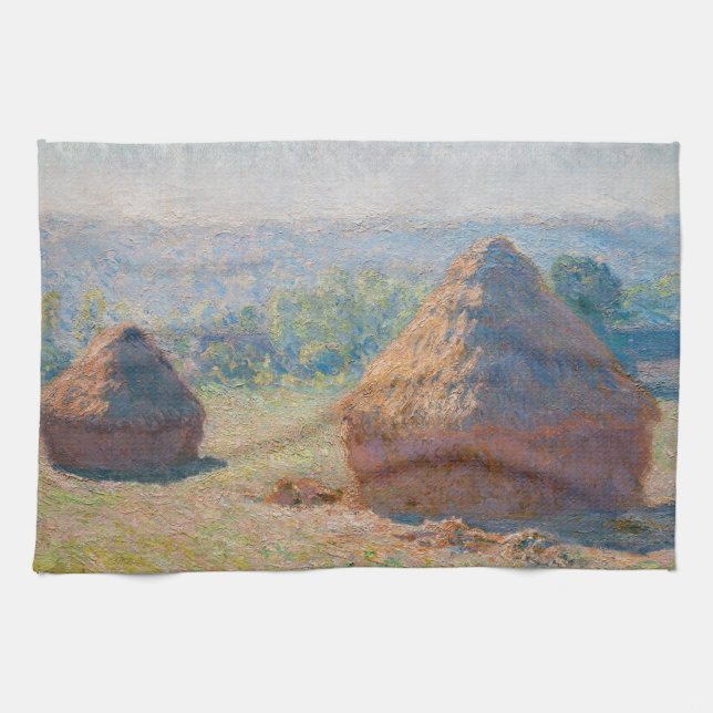 Claude Monet - Haystacks, end of Summer Kitchen Towel (Horizontal)