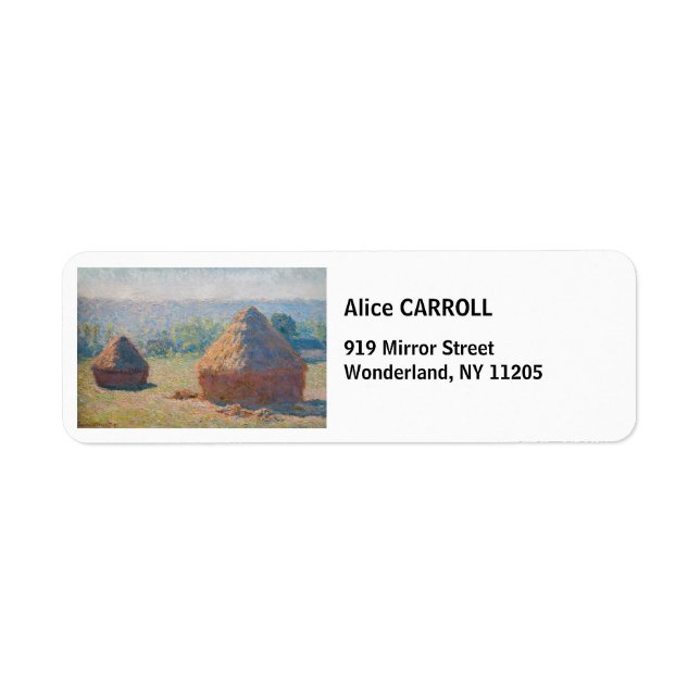Claude Monet - Haystacks, end of Summer Label (Front)