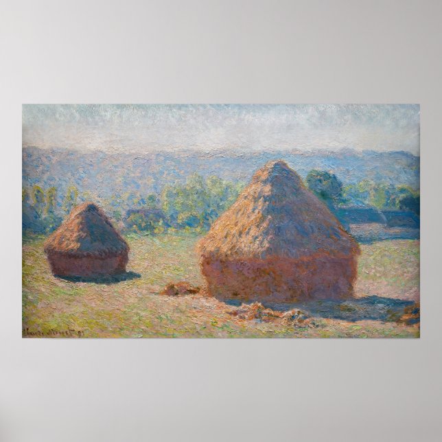 Claude Monet - Haystacks, end of Summer Poster (Front)