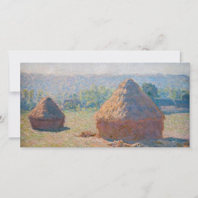 Claude Monet - Haystacks, end of Summer Thank You Card (Front)