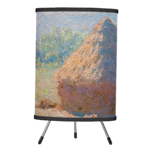 Claude Monet _ Haystacks end of Summer Tripod Lamp