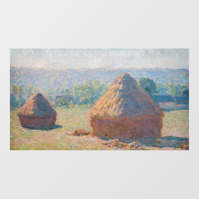 Claude Monet - Haystacks, end of Summer Window Cling (Sheet)