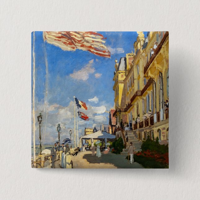 Claude Monet - Hotel des Roches Noires, Trouville Button (Front)