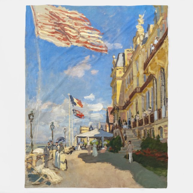 Claude Monet - Hotel des Roches Noires, Trouville  Fleece Blanket (Front)