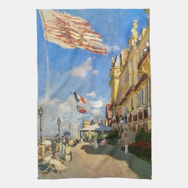 Claude Monet - Hotel des Roches Noires, Trouville Kitchen Towel (Vertical)