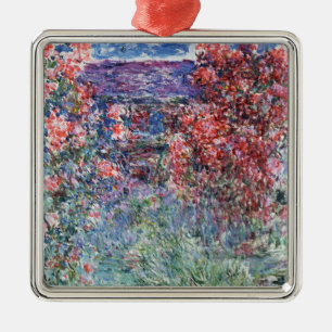 Claude Monet   House at Giverny under the Roses Metal Ornament