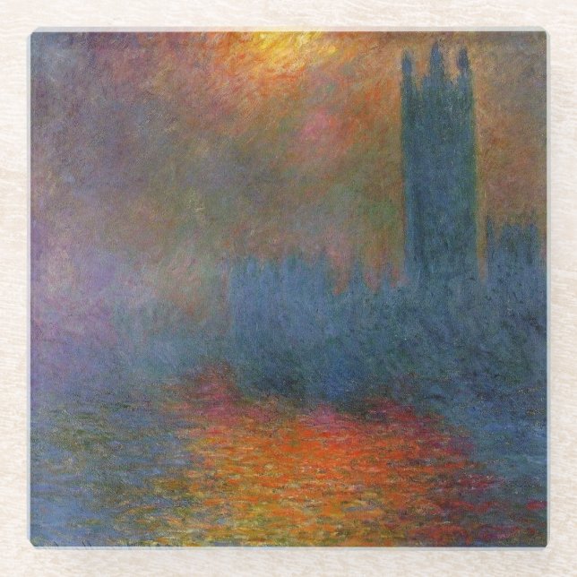 Claude Monet - Houses of Parliament Glass Coaster (Front)