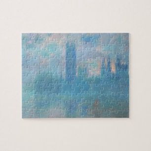 Claude Monet. Houses of Parliament London. Blue Jigsaw Puzzle