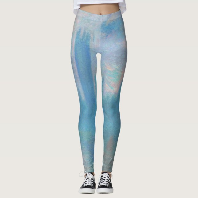Claude Monet Houses of Parliament London. Blue Leggings (Front)