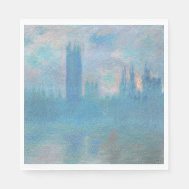 Claude Monet Houses of Parliament London. Blue Napkins (Front)