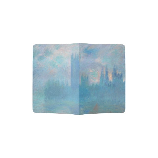 Claude Monet. Houses of Parliament London. Blue Passport Holder (Opened)