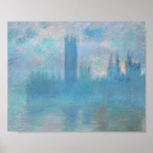 Claude Monet. Houses of Parliament London. Blue Poster