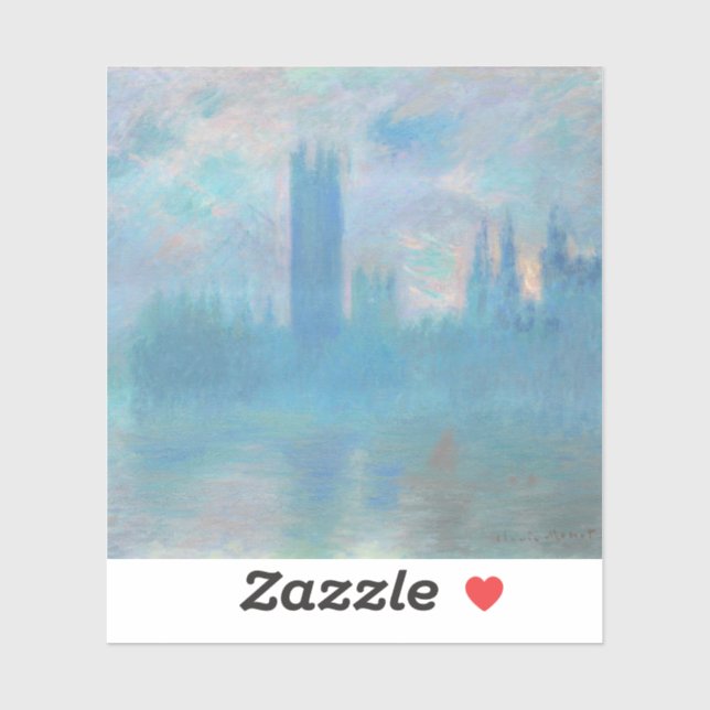 Claude Monet Houses of Parliament London. Blue Sticker (Sheet)