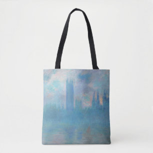 Claude Monet. Houses of Parliament London / Blue Tote Bag