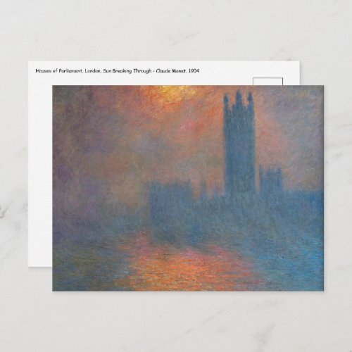 Claude Monet _ Houses of Parliament London Postcard