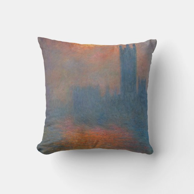 Claude Monet - Houses of Parliament London Throw Pillow (Front)