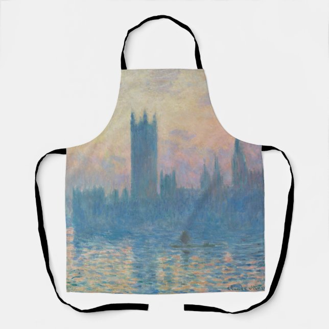 Claude Monet Houses of Parliament Sunset Apron (Front)