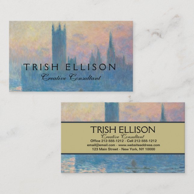 Claude Monet Houses of Parliament Sunset Business Card (Front/Back)