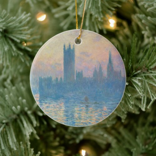 Claude Monet Houses of Parliament Sunset Ceramic Ornament