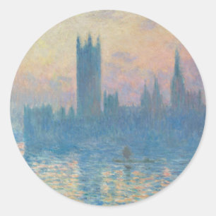 Claude Monet Houses of Parliament Sunset Classic Round Sticker