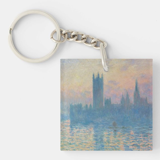 Claude Monet Houses of Parliament Sunset Keychain (Front)