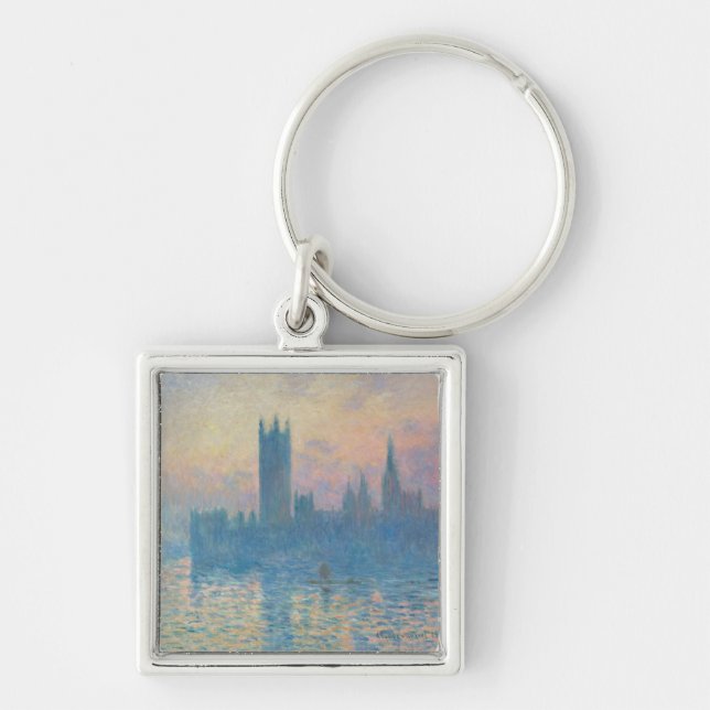 Claude Monet Houses of Parliament Sunset Keychain (Front)
