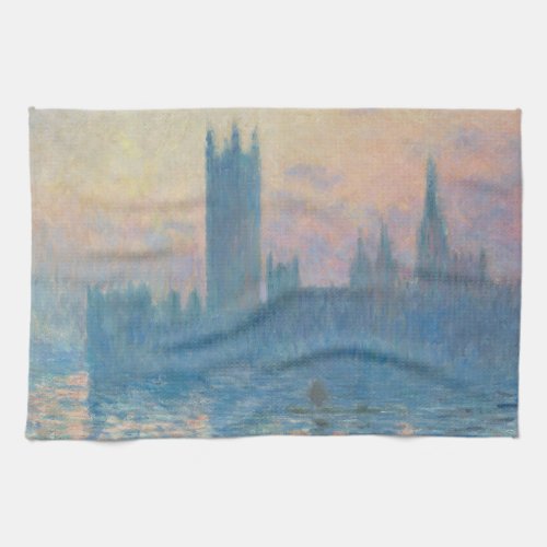 Claude Monet Houses of Parliament Sunset Kitchen Towel