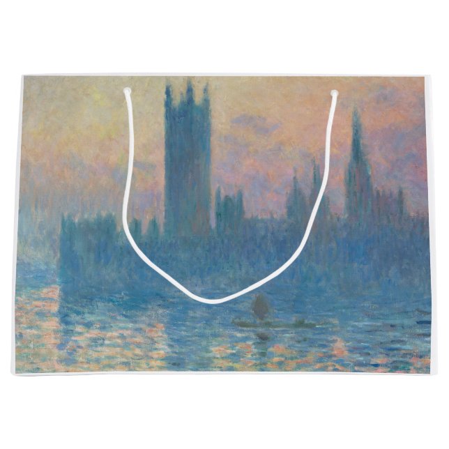 Claude Monet Houses of Parliament Sunset Large Gift Bag (Front)
