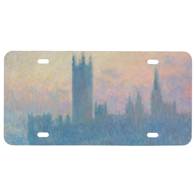 Claude Monet Houses of Parliament Sunset License Plate (Front)