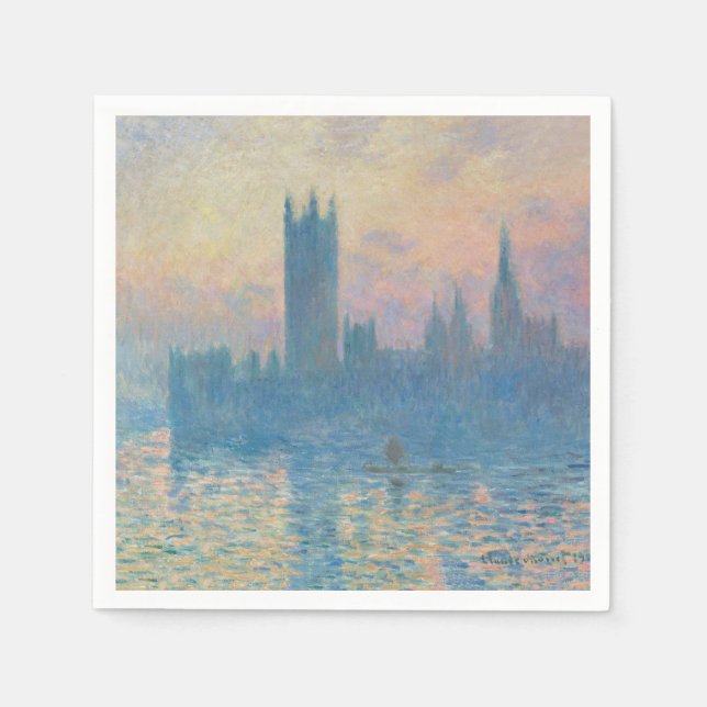 Claude Monet Houses of Parliament Sunset Napkins (Front)