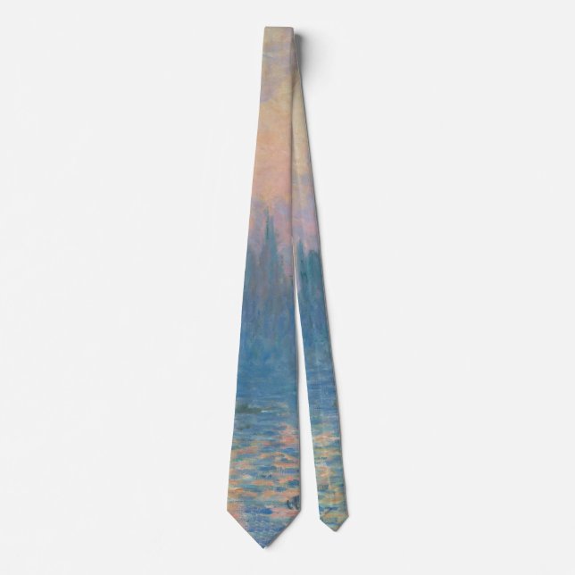 Claude Monet Houses of Parliament Sunset Neck Tie (Front)
