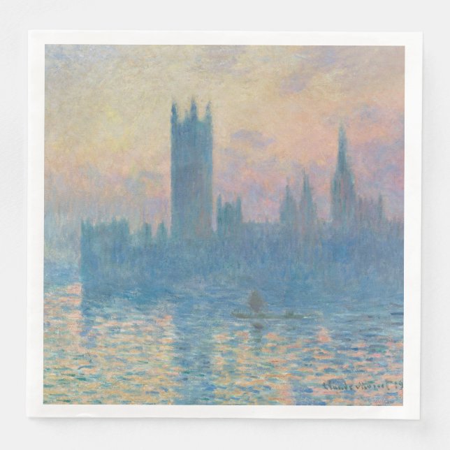 Claude Monet Houses of Parliament Sunset Paper Dinner Napkins (Front)