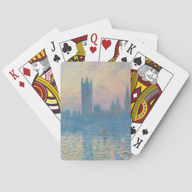 Claude Monet Houses of Parliament Sunset Poker Cards (Back)