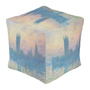 Claude Monet Houses of Parliament Sunset Pouf