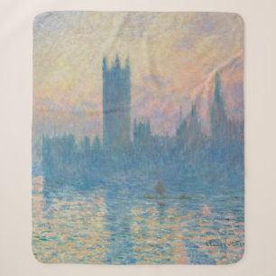 Claude Monet Houses of Parliament Sunset Sherpa Blanket