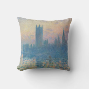Claude Monet Houses of Parliament Sunset Throw Pillow