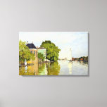 Claude Monet Houses on the Achterzaan Canvas Print<br><div class="desc">Houses along the Achterzaan River in Zaandam,  The Netherlands as painted by Claude Monet.</div>
